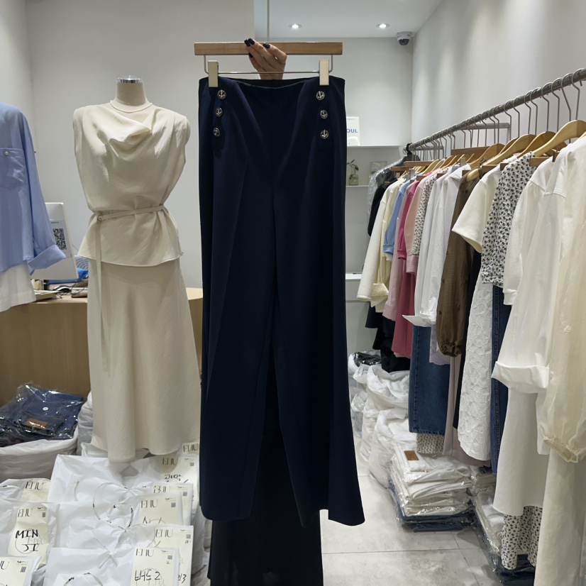 EN.U東大門直郵女士新品25春夏職業休閑時尚休閑褲海軍紐扣EN.U休閑褲圖色2