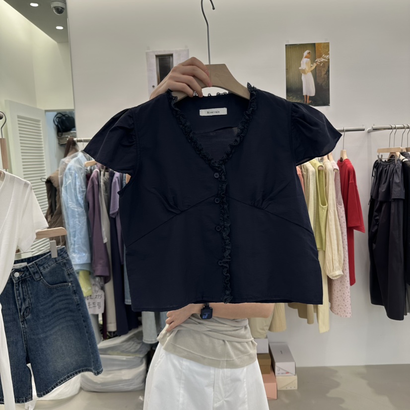 RIVER RAIN東大門實拍女裝新款25春夏推薦熱賣休閑襯衫蕾絲衫RIVER RAIN襯衫/蕾絲衫圖色2