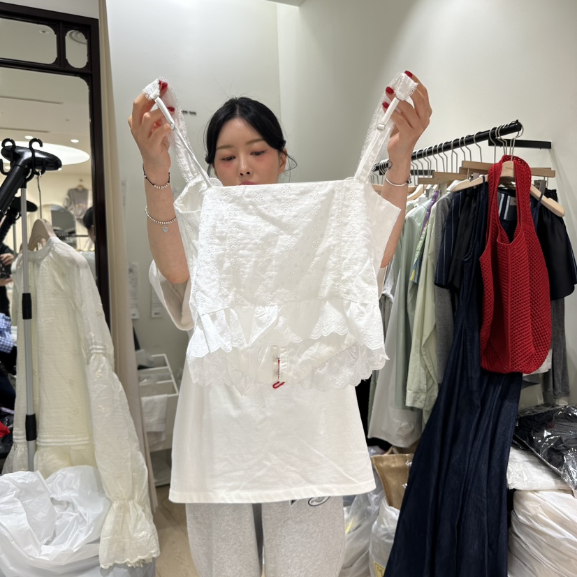 THEMORYPARK韓國代購女士新品熱賣25春夏真品吊帶背心棉質緊身THE MORY PARK吊帶/背心