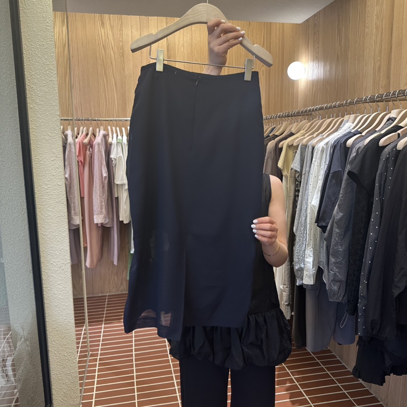 CHOI-L韓國直郵女士新品推薦人氣時尚25春夏職業長裙荷葉邊CHOI長裙