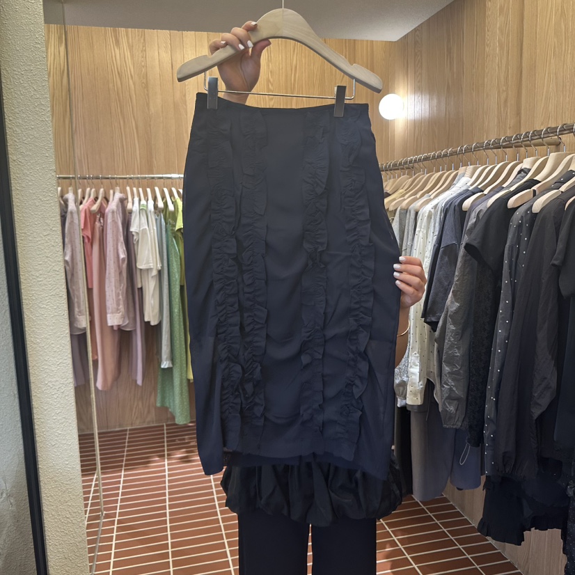 CHOI-L韓國直郵女士新品推薦人氣時尚25春夏職業長裙荷葉邊CHOI長裙圖色3