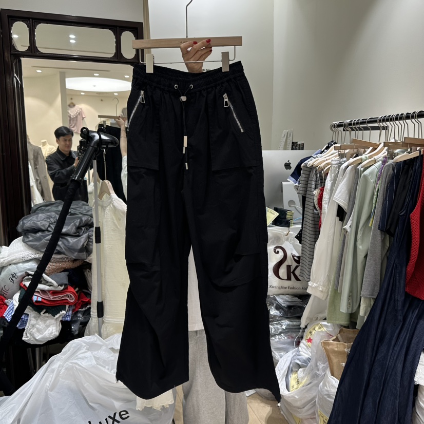THEMORYPARK韓國代購女裝新品推薦職業真品休閑褲工裝褲拉鏈THE MORY PARK休閑褲圖色2
