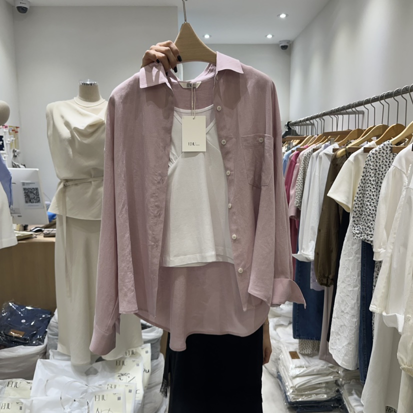 EN.U東大門實拍女裝新品推薦25春夏真品職業休閑襯衫蕾絲衫EN.U襯衫/蕾絲衫