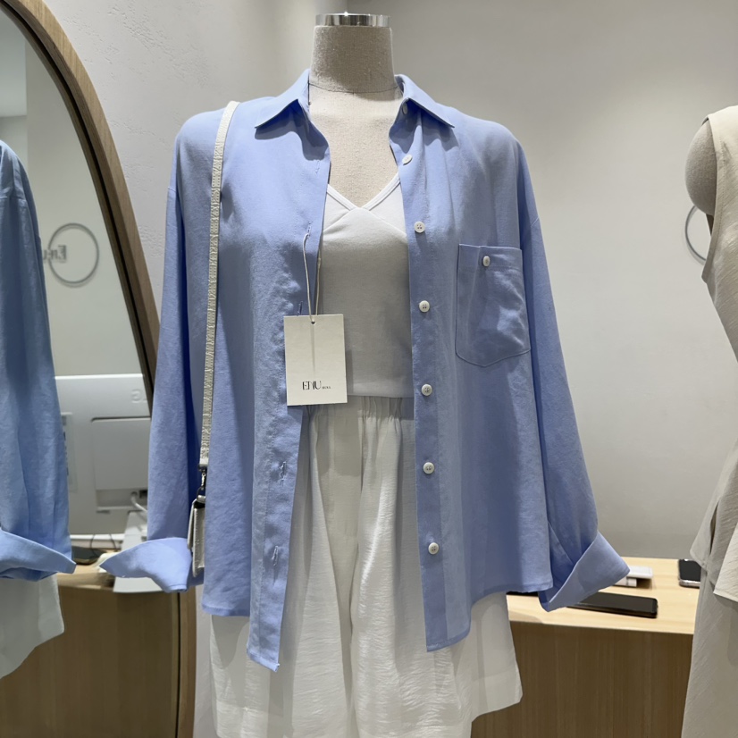 EN.U東大門實拍女裝新品推薦25春夏真品職業休閑襯衫蕾絲衫EN.U襯衫/蕾絲衫圖色2