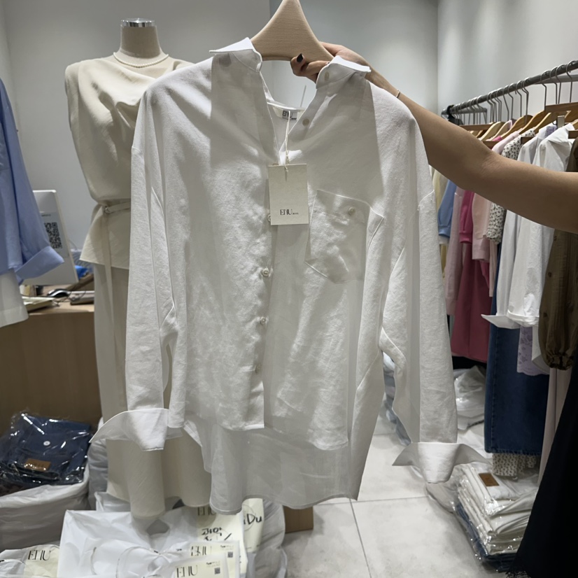 EN.U東大門實拍女裝新品推薦25春夏真品職業休閑襯衫蕾絲衫EN.U襯衫/蕾絲衫圖色3