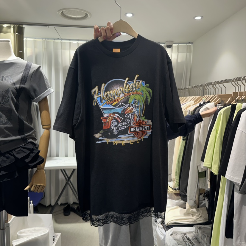THE LOT韓國代購女裝新品熱賣職業時尚T恤不含腰帶蕾絲長款THE LOT/ LOTT恤圖色2