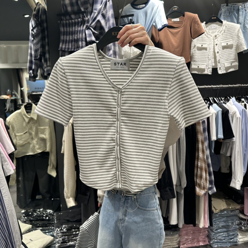 STAR-L東大門代購女士新品真品熱賣人氣休閑25春夏時尚T恤STAR-LT恤圖色2