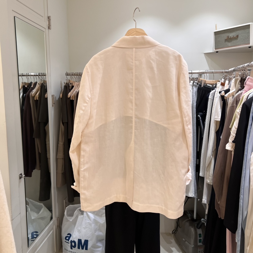 BARAMI韓國直郵女士新品25春夏熱賣時尚真品休閑推薦夾克亞麻LOVE SOME夾克