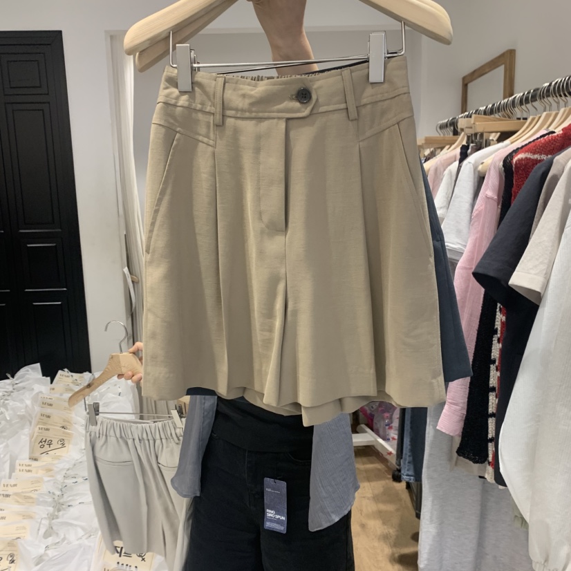 VENIR-a韓國代購女士新品25春夏真品休閑人氣時尚短褲綁帶VENIR-a短褲圖色2