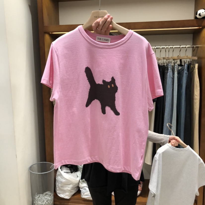 THE CAMEL(此品牌名稱會遭售假投訴,建議淘寶店鋪商品名稱中不要使用)東大門實拍女士新款真品T恤the came_l 家T恤圖色3