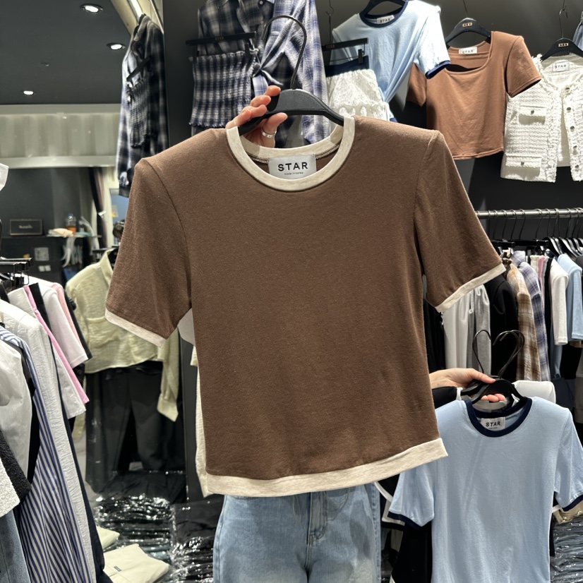 STAR-L東大門直郵女裝新品25春夏真品時尚推薦熱賣職業T恤STAR-LT恤圖色2