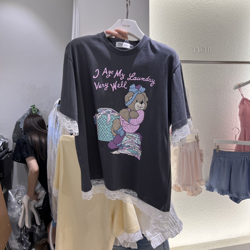 TYCHE韓國代購女士新品25春夏人氣推薦熱賣休閑職業真品T恤TYCHET恤圖色3