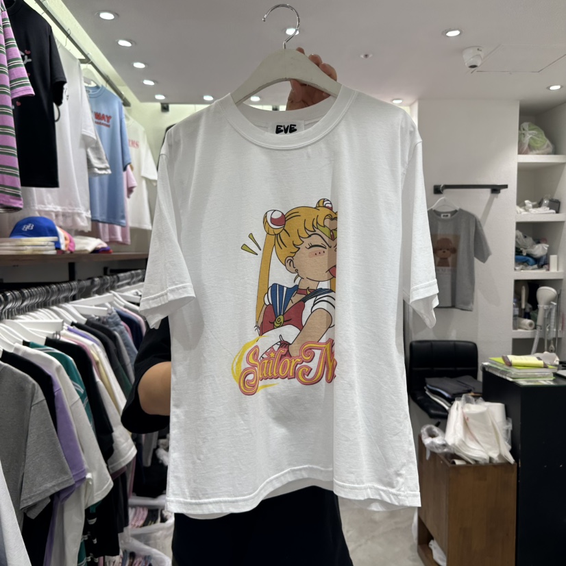 EVE韓國直郵女裝新品休閑時尚職業推薦人氣真品25春夏T恤復古EVET恤圖色1