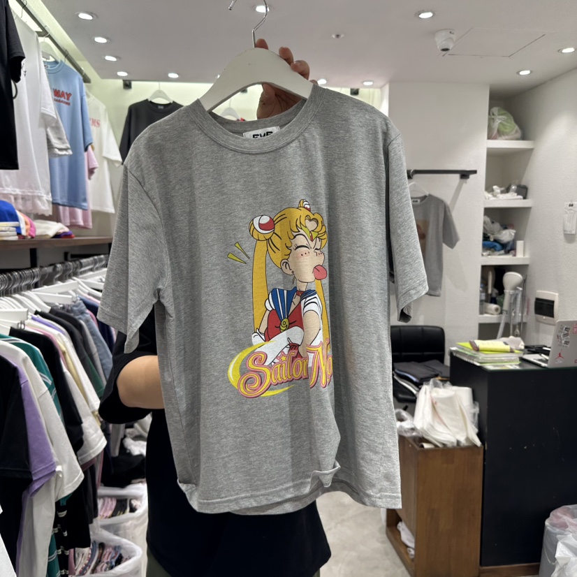 EVE韓國直郵女裝新品休閑時尚職業推薦人氣真品25春夏T恤復古EVET恤圖色2