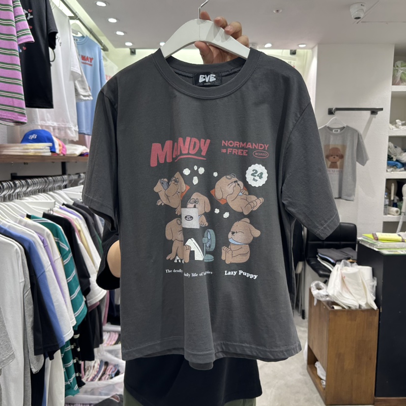 EVE東大門代購女裝新品25春夏推薦職業時尚人氣熱賣休閑T恤EVET恤圖色3