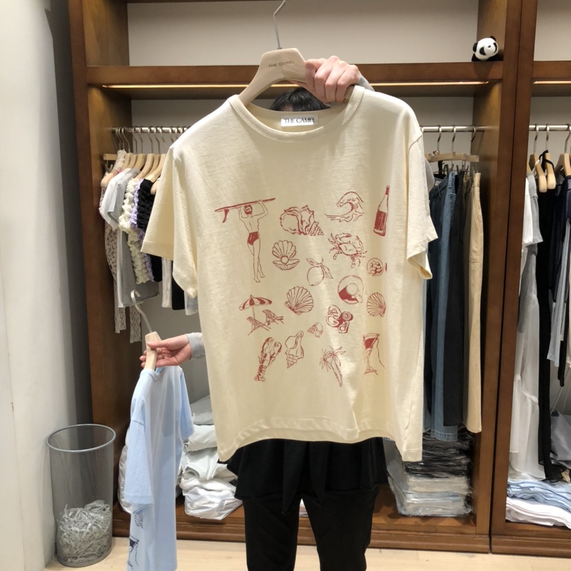 THE CAMEL(此品牌名稱會遭售假投訴,建議淘寶店鋪商品名稱中不要使用)東大門代購女士新品25春夏T恤the came_l 家T恤圖色2