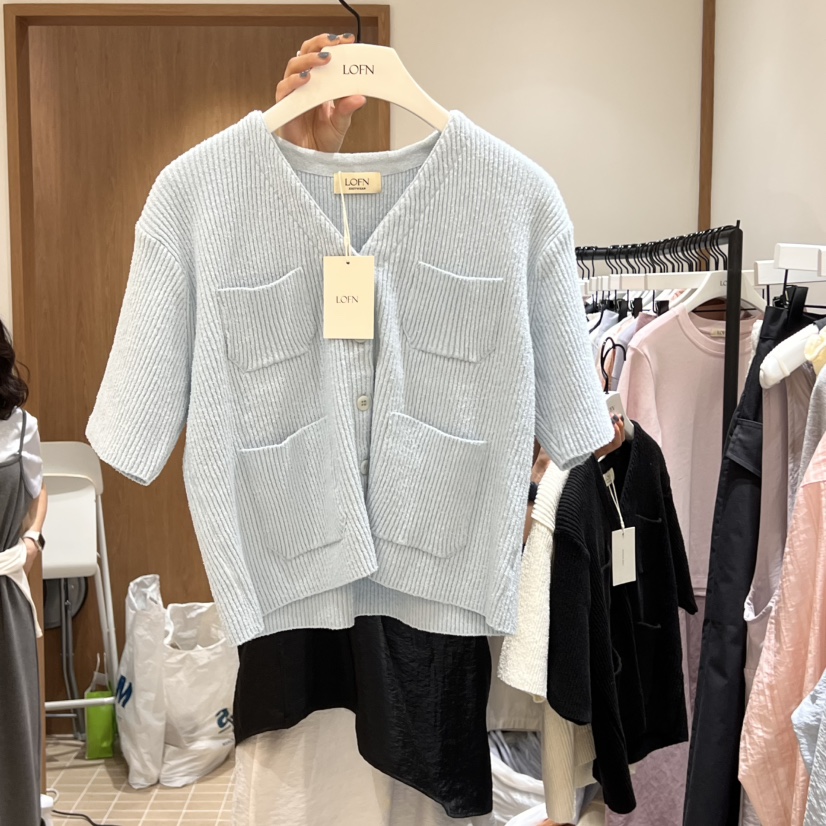 LOFN東大門實拍女士新品職業休閑真品時尚25春夏人氣針織衫LOFN針織衫圖色2