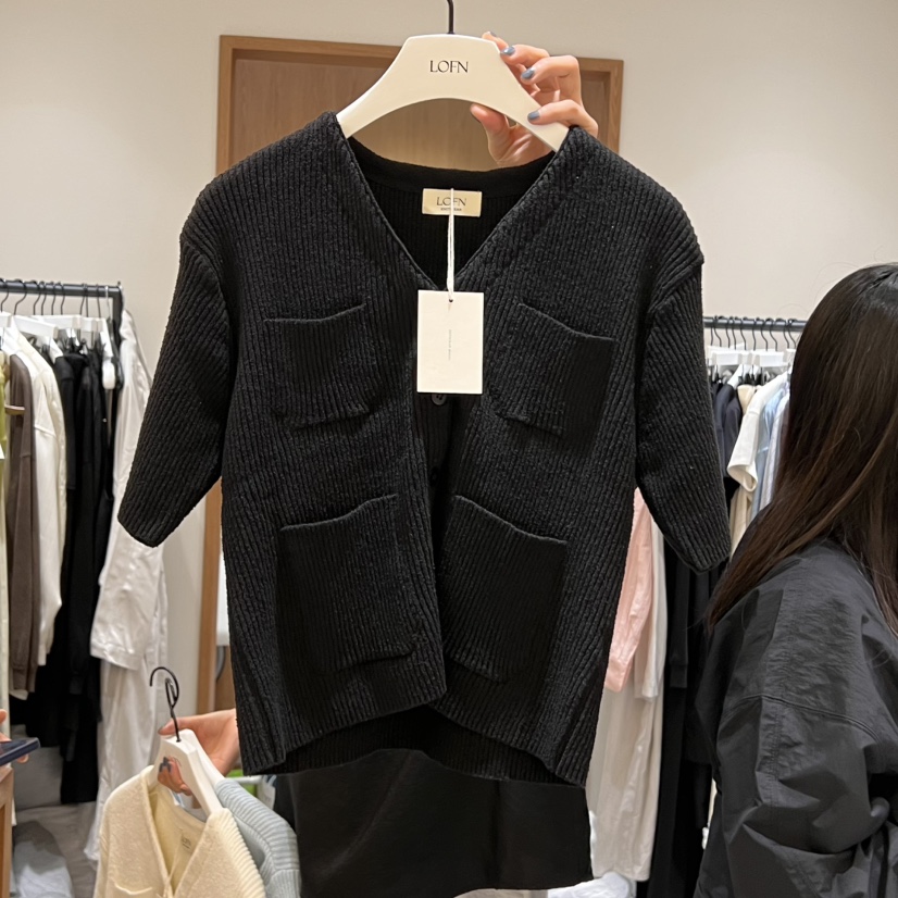 LOFN東大門實拍女士新品職業休閑真品時尚25春夏人氣針織衫LOFN針織衫圖色3