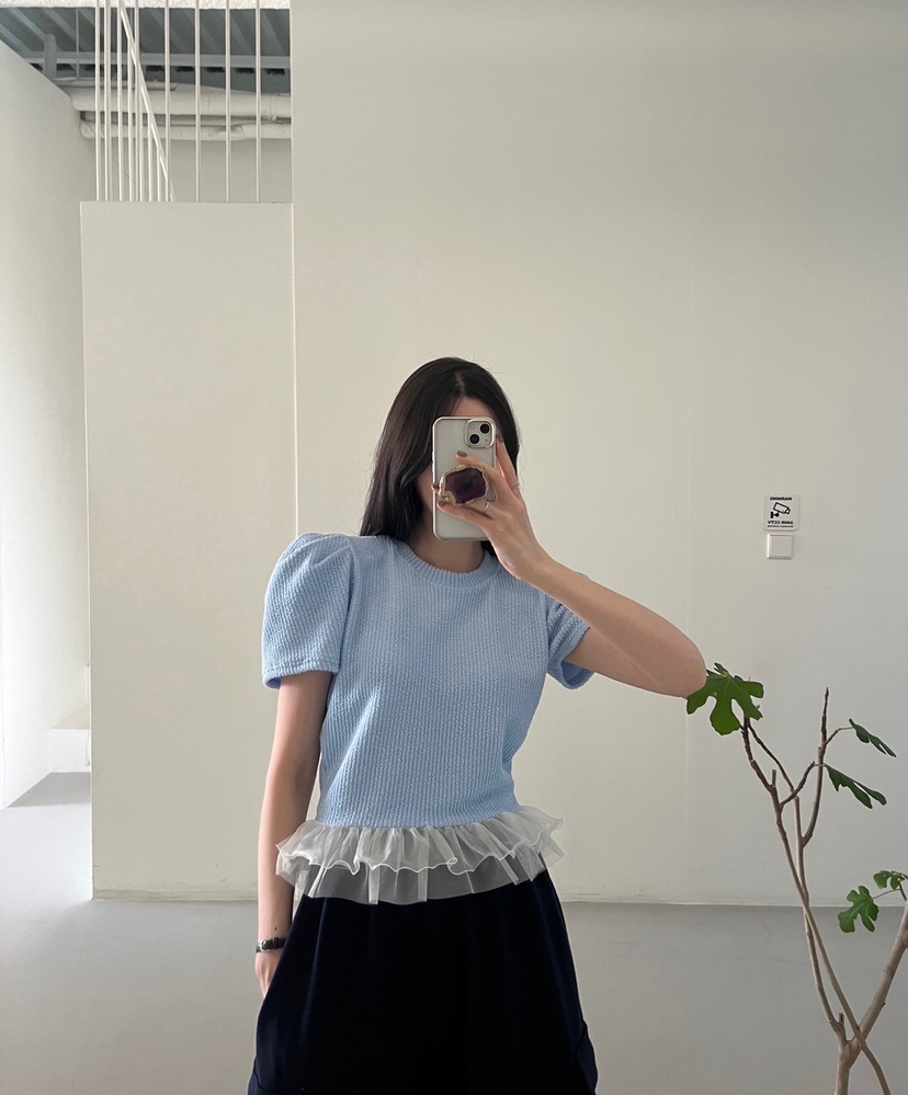 AMUSE SEOUL東大門代購女裝新款真品推薦襯衫蕾絲衫荷葉邊AMUSE SEOUL襯衫/蕾絲衫