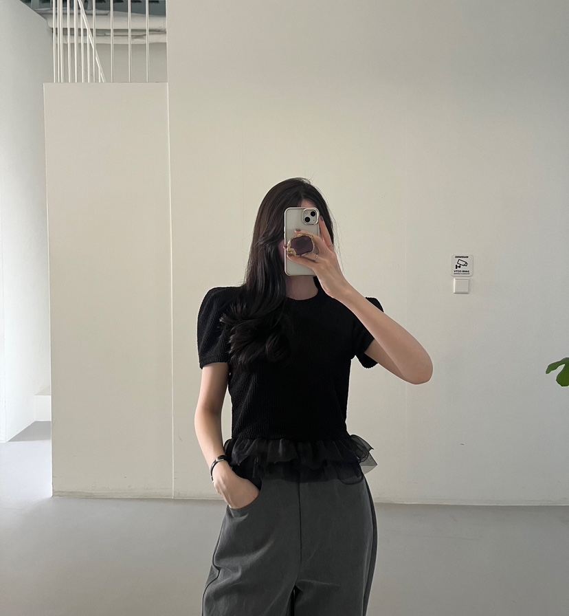 AMUSE SEOUL東大門代購女裝新款真品推薦襯衫蕾絲衫荷葉邊AMUSE SEOUL襯衫/蕾絲衫
