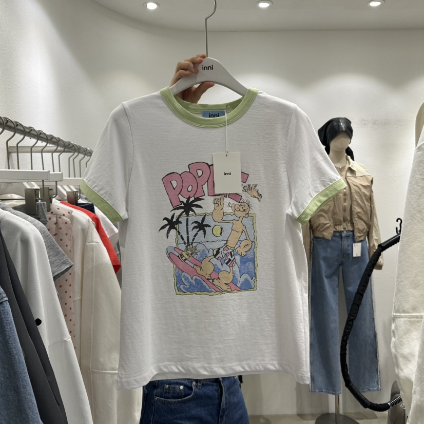 INNI韓國代購女裝新款真品熱賣職業推薦休閑人氣T恤大力水手inniT恤圖色2