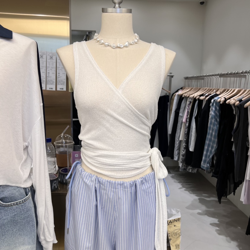 ROMAINE韓國代購女裝新品25春夏職業熱賣時尚吊帶背心亞麻絨ROMAINE吊帶/背心
