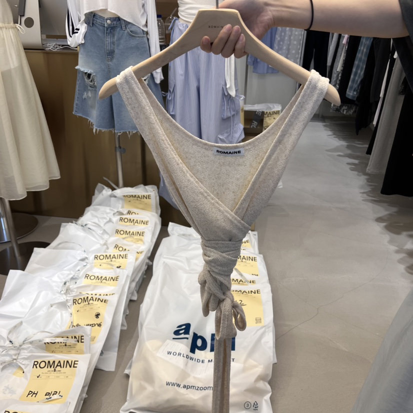 ROMAINE韓國代購女裝新品25春夏職業熱賣時尚吊帶背心亞麻絨ROMAINE吊帶/背心圖色3