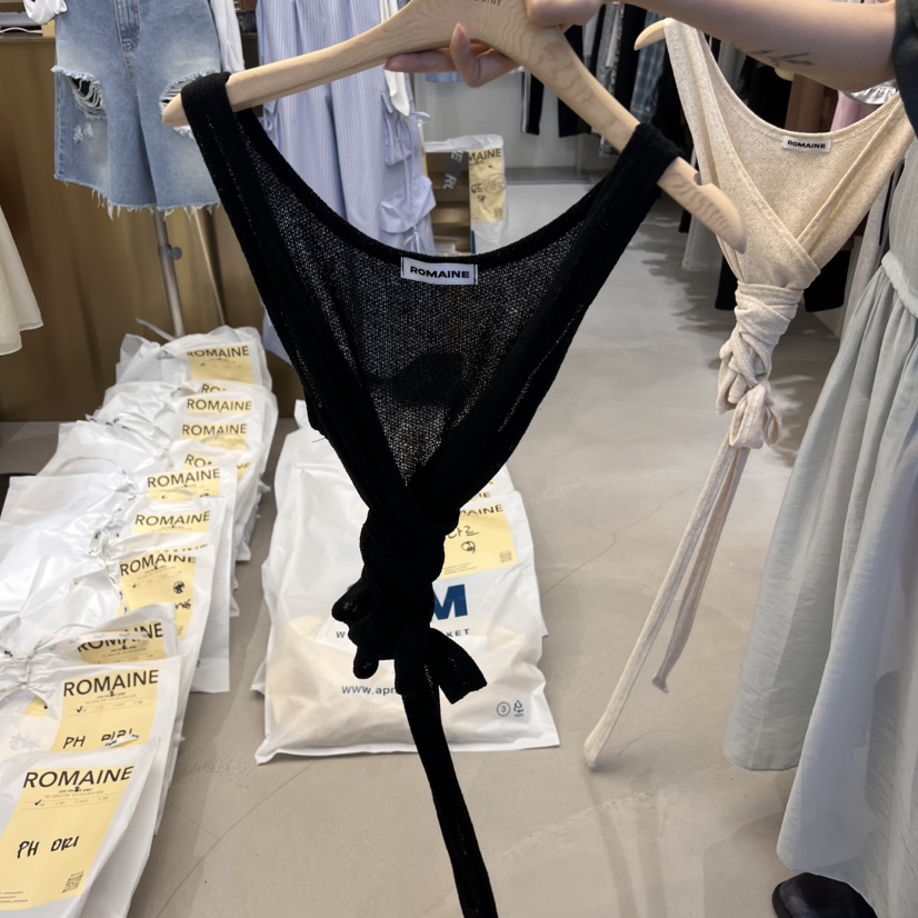 ROMAINE韓國代購女裝新品25春夏職業熱賣時尚吊帶背心亞麻絨ROMAINE吊帶/背心圖色4