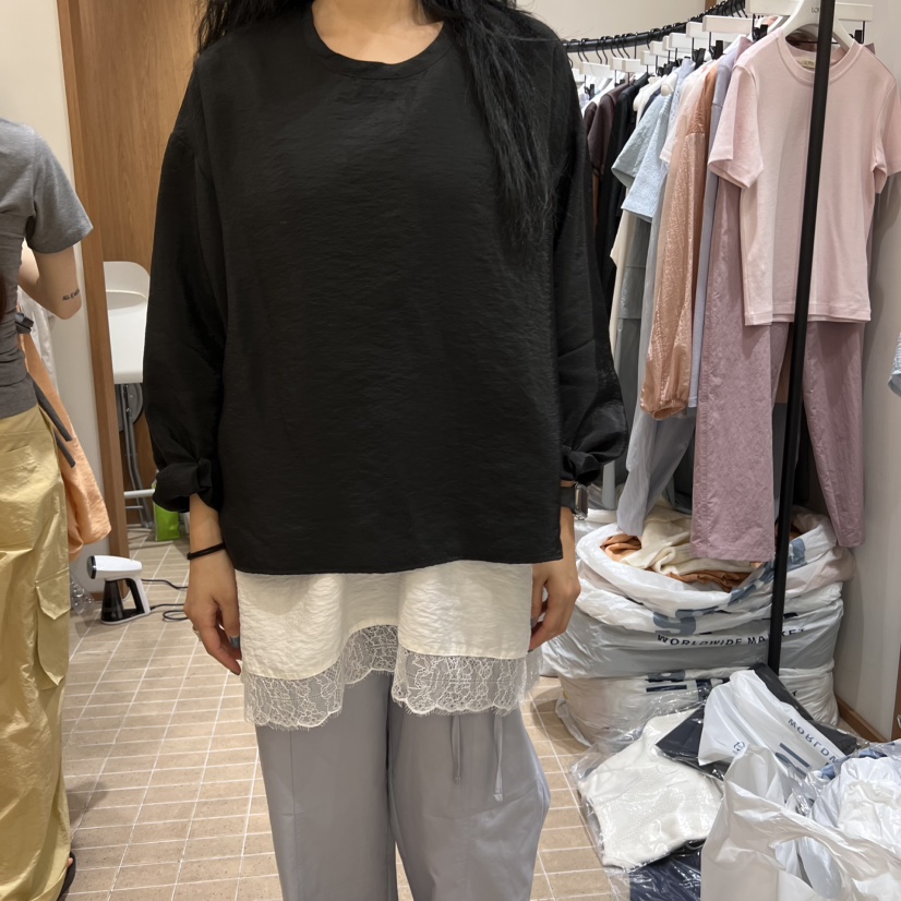 LOFN東大門實拍女裝新品真品熱賣推薦職業25春夏襯衫蕾絲衫LOFN襯衫/蕾絲衫圖色2
