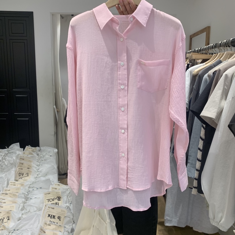 VENIR-a東大門代購女裝新款時尚25春夏真品襯衫蕾絲衫純棉VENIR-a襯衫/蕾絲衫圖色2