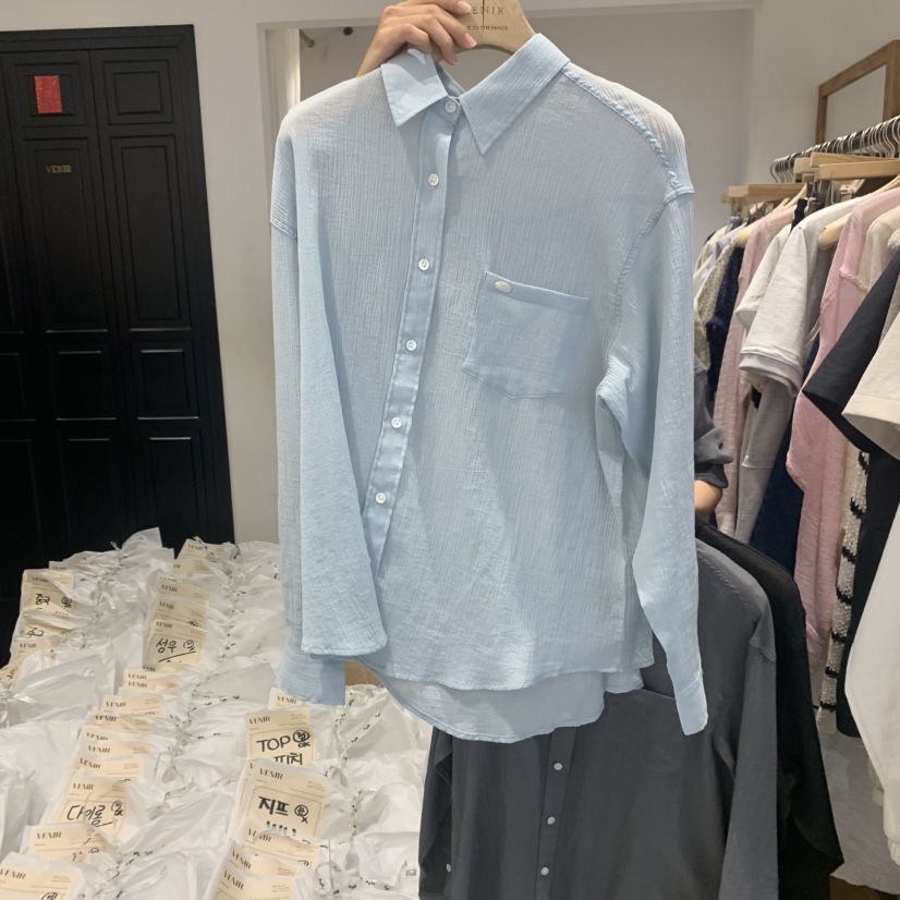 VENIR-a東大門代購女裝新款時尚25春夏真品襯衫蕾絲衫純棉VENIR-a襯衫/蕾絲衫圖色3