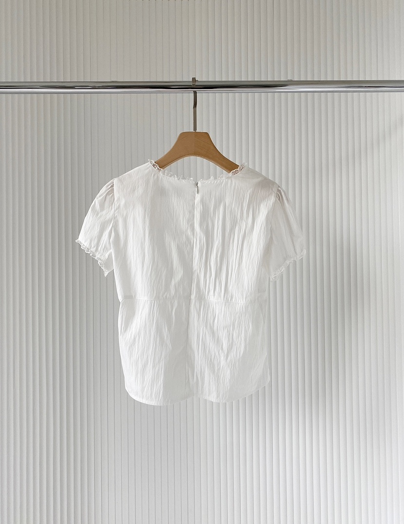 CLOTH東大門實拍女士新款25春夏真品時尚熱賣襯衫蕾絲衫蕾絲CLOTH襯衫/蕾絲衫