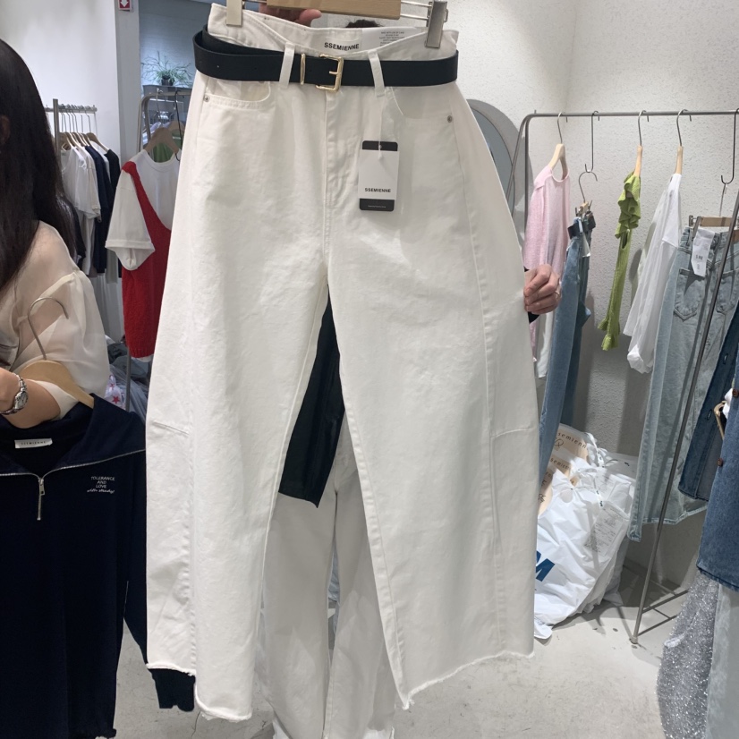 SSEMIENNE韓國代購女士新款推薦休閑熱賣人氣牛仔褲不含腰帶SSEMIENNE牛仔褲