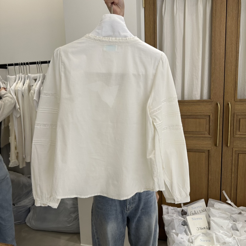 SIERRA韓國代購女士新品25春夏真品職業時尚推薦襯衫蕾絲衫SIERRA襯衫/蕾絲衫