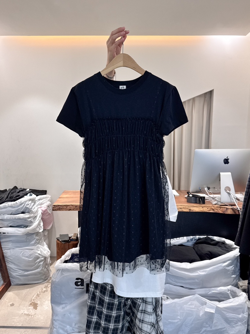 FRIC東大門實拍女士新品人氣真品時尚推薦休閑25春夏連衣裙褶皺FRIC連衣裙圖色2