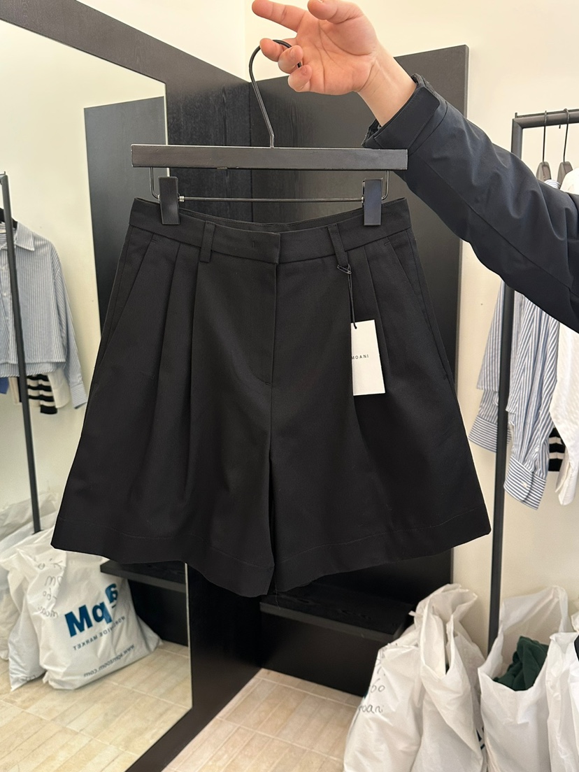 MOANI東大門代購女士新品25春夏真品休閑人氣時尚短褲斜紋布MOANI短褲圖色2