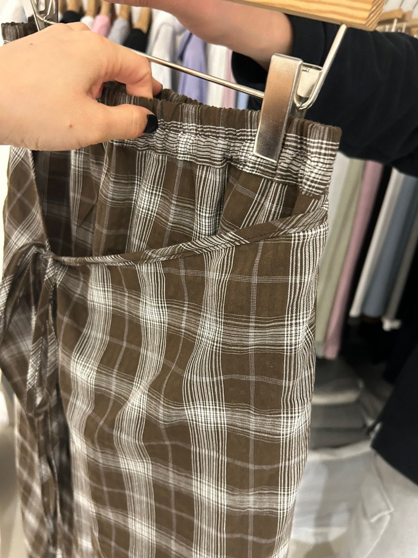 AS THOUGHT東大門代購女士新品真品25春夏熱賣職業長裙格紋AS THOUGHT長裙