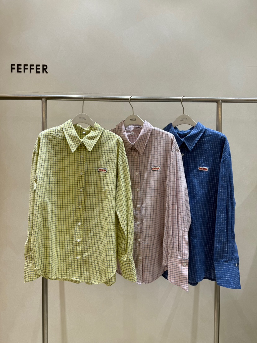 FEFFER東大門直郵女裝新品時尚25春夏真品推薦熱賣襯衫蕾絲衫FEFFER襯衫/蕾絲衫