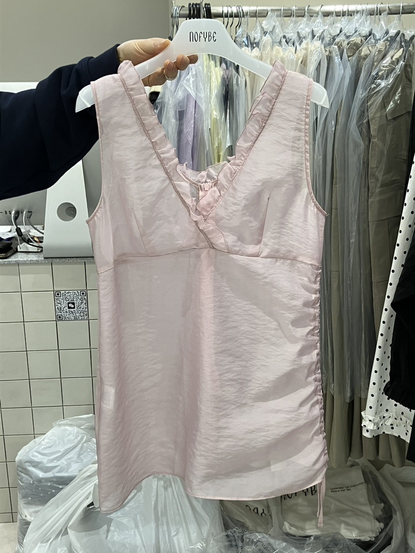 NOFYBE東大門直郵女裝新品時尚25春夏休閑熱賣吊帶背心歐根紗NOFYBE吊帶/背心