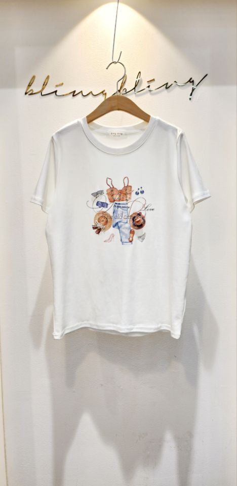 BLING BLING-S韓國㊣直郵東大門代購女裝新品25春夏時尚T恤BLING BLING-ST恤圖色2