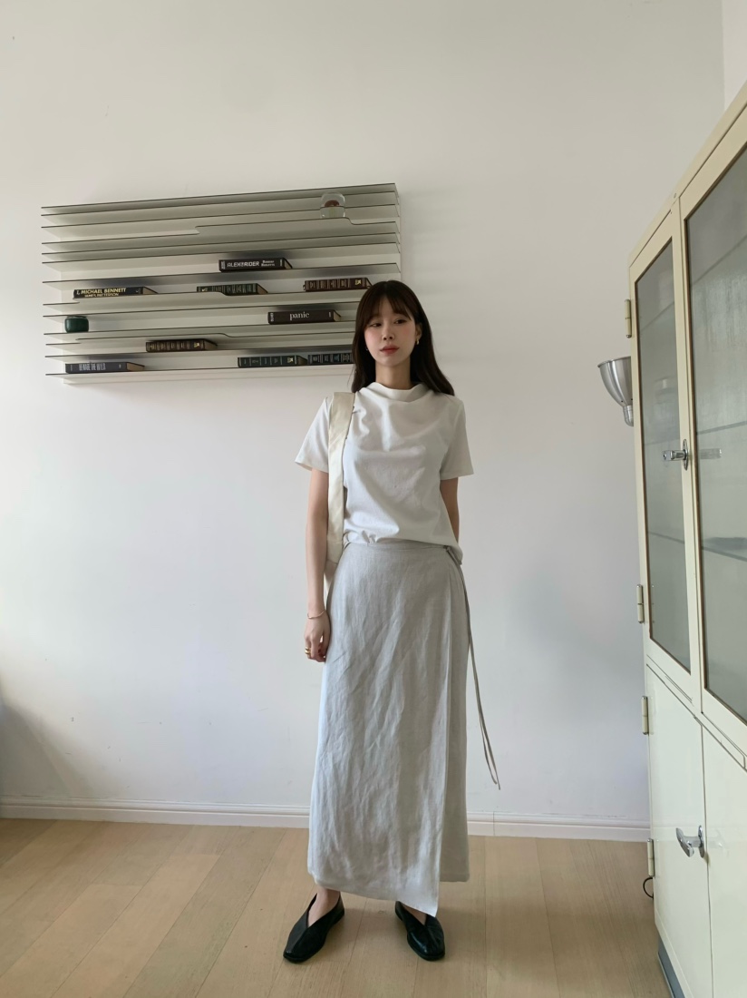 ALATE韓國㊣直郵東大門代購女裝新品時尚人氣25春夏長裙亞麻LEGACY長裙