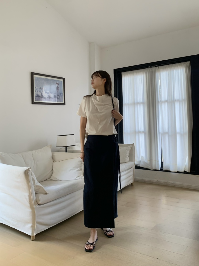 ALATE韓國㊣直郵東大門代購女裝新品時尚人氣25春夏長裙亞麻LEGACY長裙