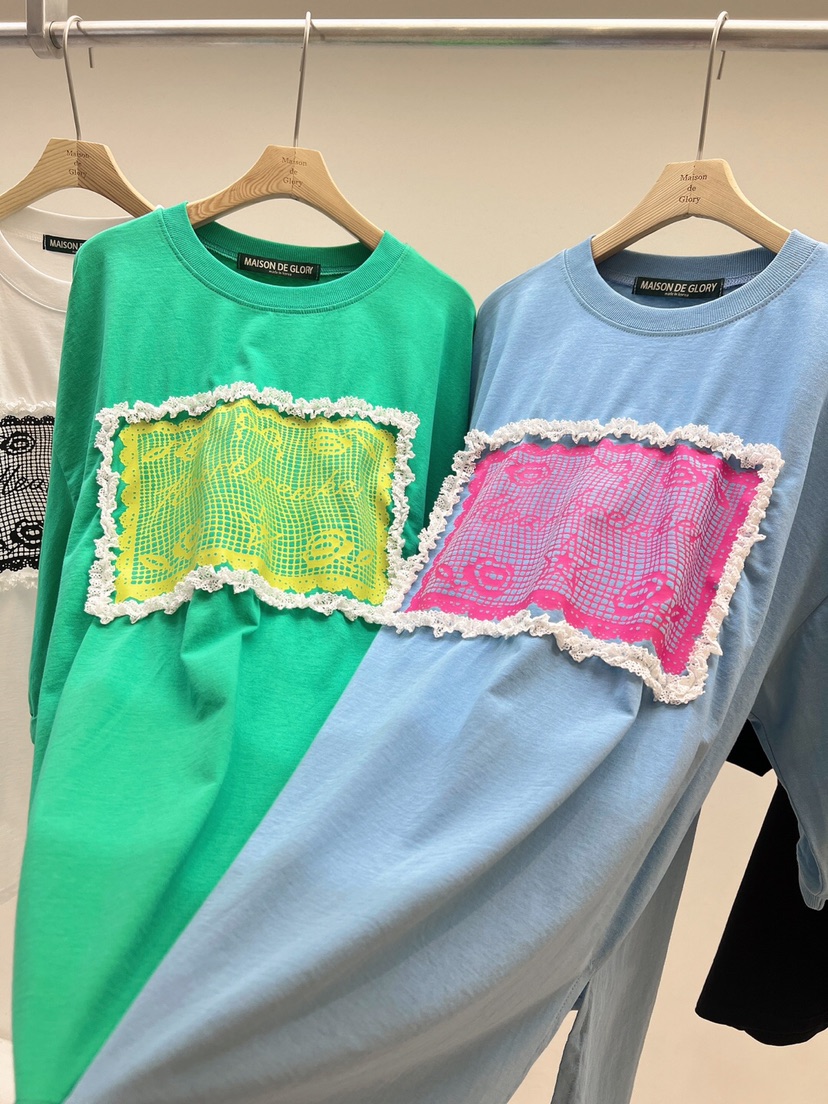 MAISONDEGLORY韓國直郵㊣女裝新品推薦人氣25春夏休閑T恤蕾絲MAISON DE GLORYT恤