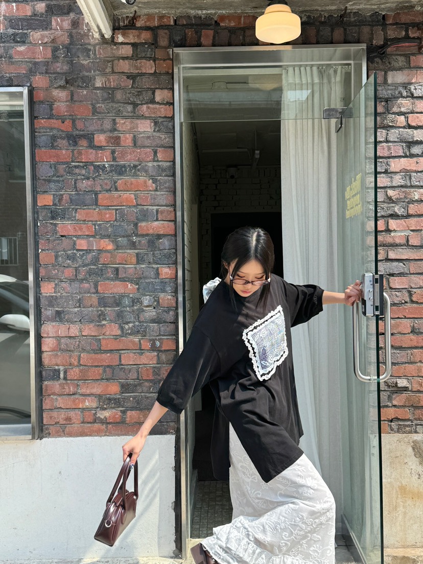 MAISONDEGLORY韓國直郵㊣女裝新品推薦人氣25春夏休閑T恤蕾絲MAISON DE GLORYT恤