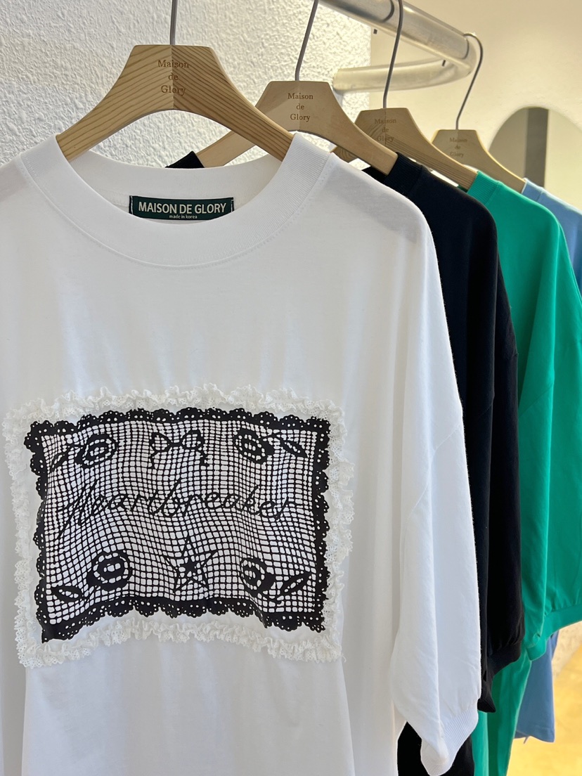 MAISONDEGLORY韓國直郵㊣女裝新品推薦人氣25春夏休閑T恤蕾絲MAISON DE GLORYT恤