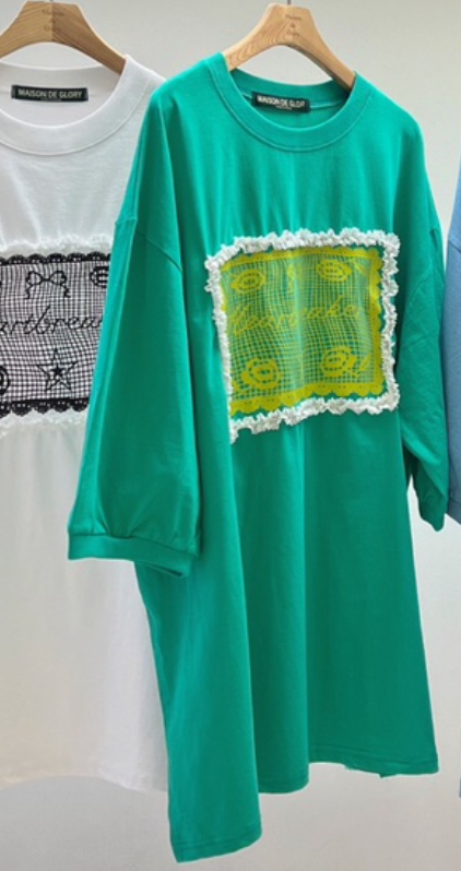 MAISONDEGLORY韓國直郵㊣女裝新品推薦人氣25春夏休閑T恤蕾絲MAISON DE GLORYT恤圖色3