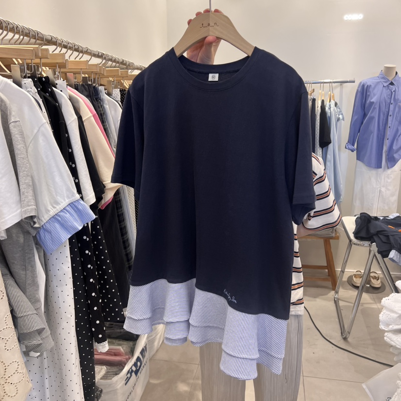TAN&COMO韓國直郵㊣女裝新款熱賣25春夏時尚休閑人氣T恤tan-COMOT恤圖色3