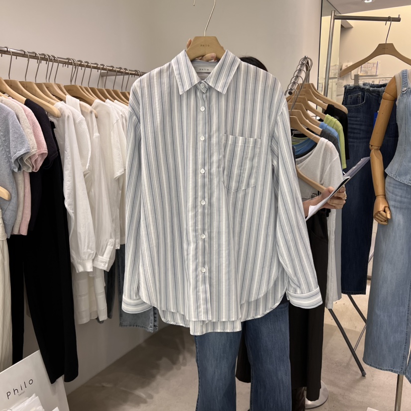 PHILO韓國㊣直郵東大門代購女裝新品25春夏時尚熱賣襯衫蕾絲衫PHILO襯衫/蕾絲衫圖色2