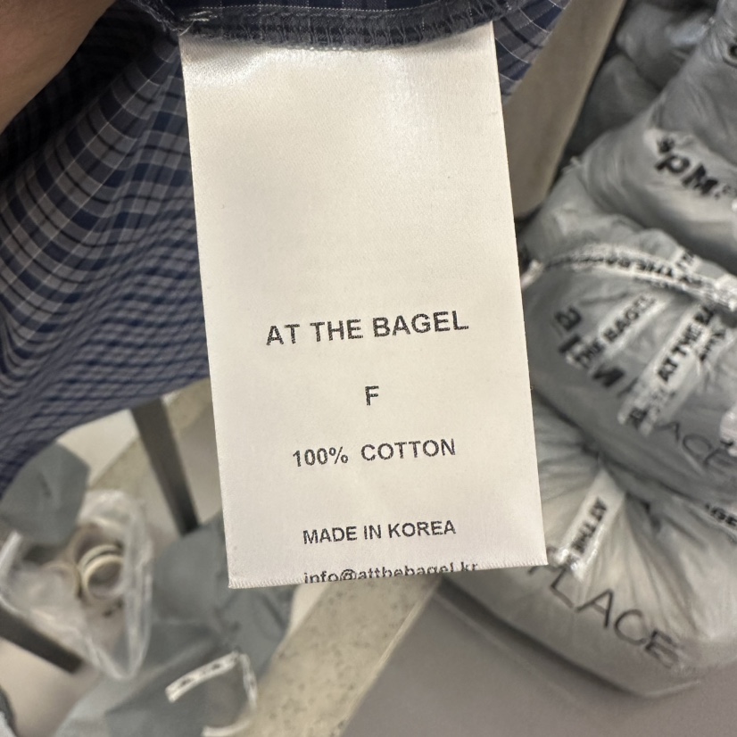 AT THE BAGEL韓國直郵㊣女裝新款推薦人氣襯衫蕾絲衫羅紋AT THE BAGEL襯衫/蕾絲衫