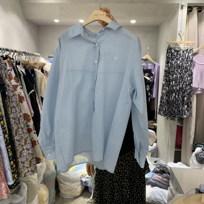 LOGROAD韓國㊣直郵東大門代購女裝新品休閑熱賣人氣襯衫蕾絲衫LOG ROAD襯衫/蕾絲衫圖色4